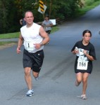 Adam and Sabina Knox finishing the race. 