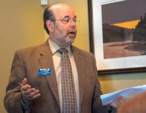 Steve Crumrine, of SCORE, addresses members of the Chadds Ford Business Association.