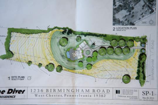 A drawing of the proposal shows vegetation around the home, but a neighbor says the house will still be visible.