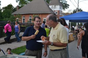 Carter CDC Board member Ethan Cramer (left) chats with state Rep. Steve Barrar.