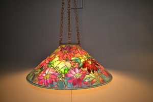 Poinsettia is another Tiffany hanging shade collected by Neustadt.