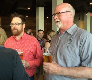 Bill Covaleski (left) and Ron Barchet, who founded Victory Brewing Company in 1996, hope customers will support their effort to raise funds to fight breast cancer during October, Breast Cancer Awareness Month.
