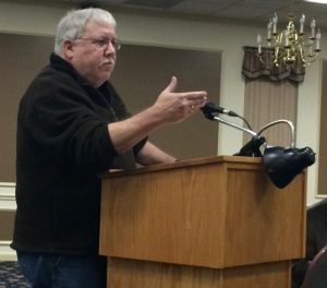 Kennett Square resident John Thomas addresses his budget concerns Borough Council's meeting on Monday, Dec. 7. 