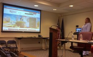 Kennett Township Manager Lisa M. Moore displays the township's new website.