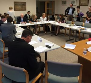 Officials gather to kick off the Coordinated Community Campaign to end domestic and sexual violence. 