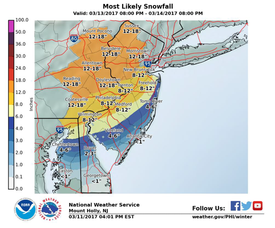 You are currently viewing 12-18 inches of snow predicted for Chesco