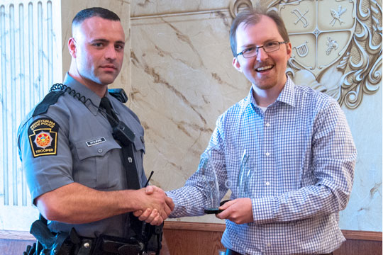 You are currently viewing Rotary honors trooper, learns texting dangers