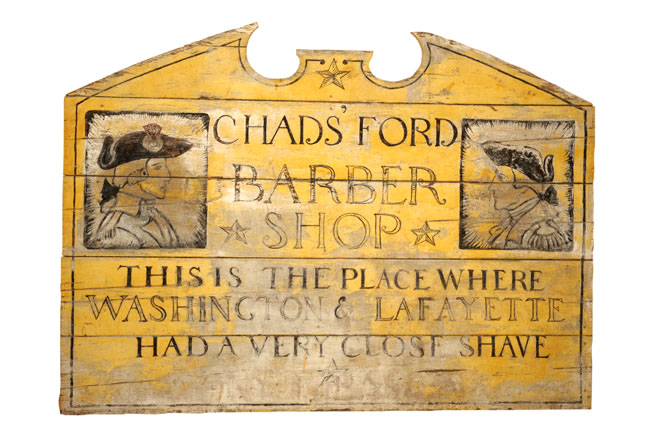 You are currently viewing History Made Personal: Chads’ Ford Barber Shop sign
